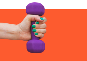 hand holding a dumbbell weight